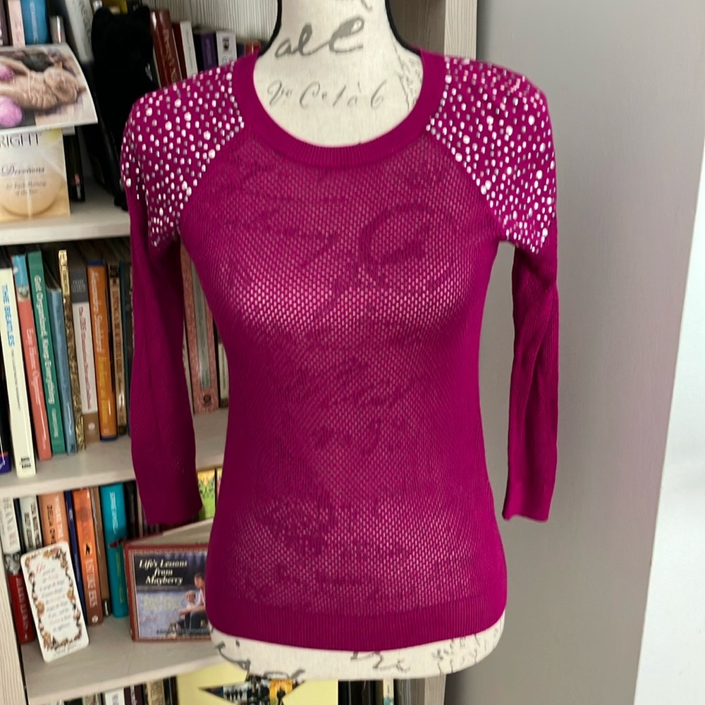 Express Embellished Rayon Top - Picture 2 of 11